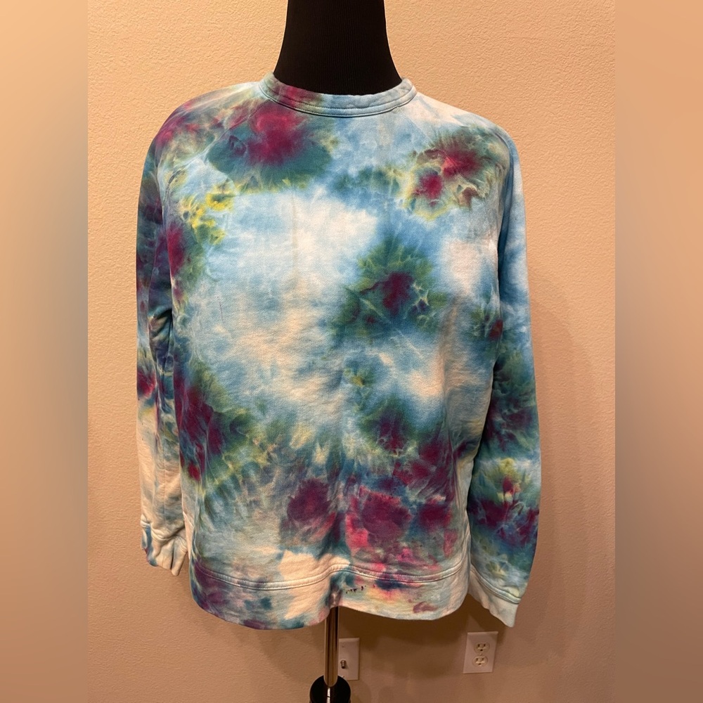 Universal Thread Handmade Tie Dye Ice Dye Nebula Multicolor Crewneck Sweater L